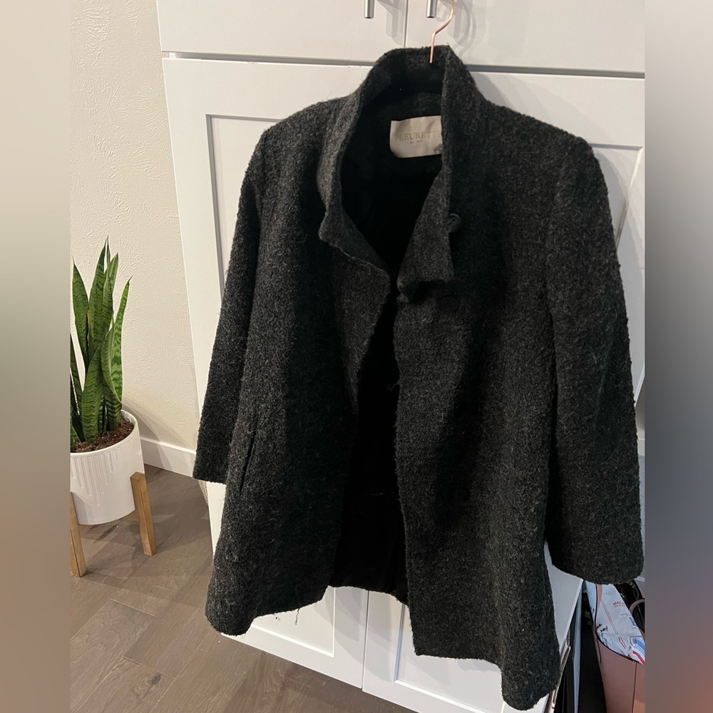 Fleurette Boiled Wool Coat
